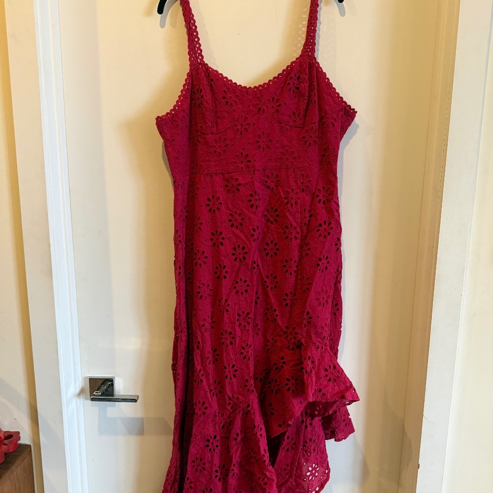 Lulu Magenta eyelet mermaid dress XL NWT